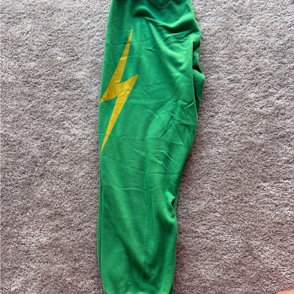 Aviator Nation Green Joggers with Gold Accent